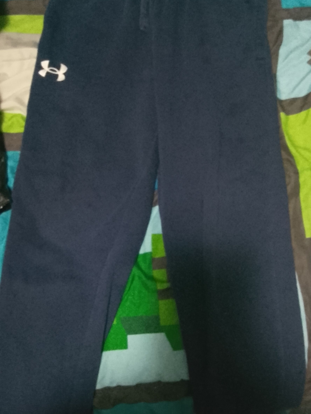 Under Armour Navy Sweatpants with White Logo - Kids Joggers